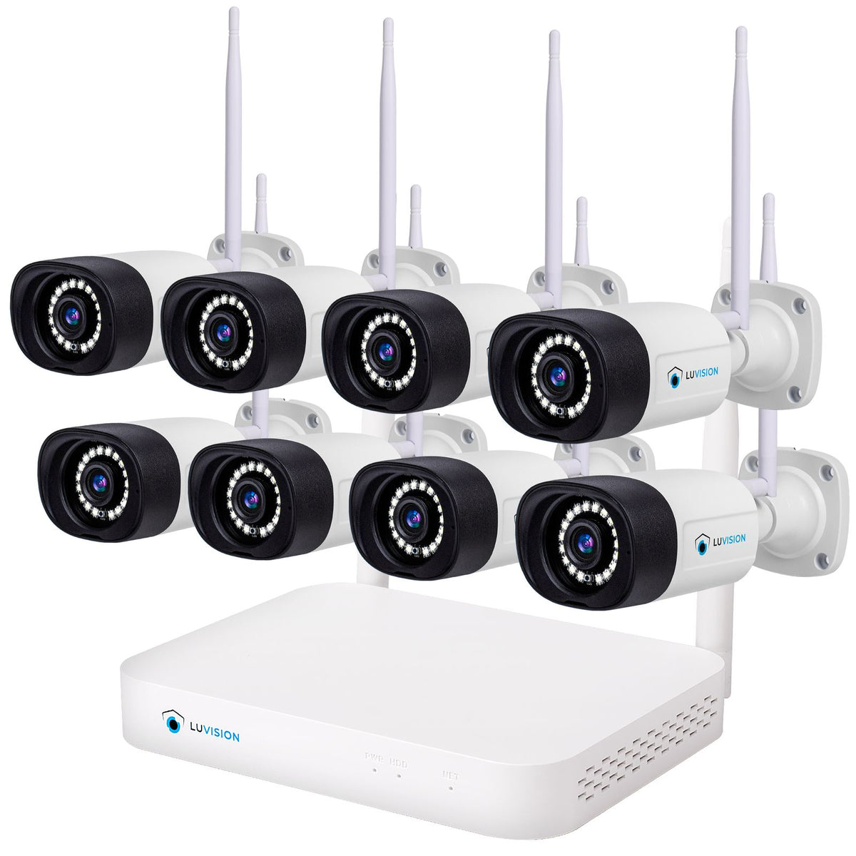 LUVISION WLAN Funk Video Überwachungssystem KI NVR 5MP Nachtsicht Farbe Mikrofon Wifi6