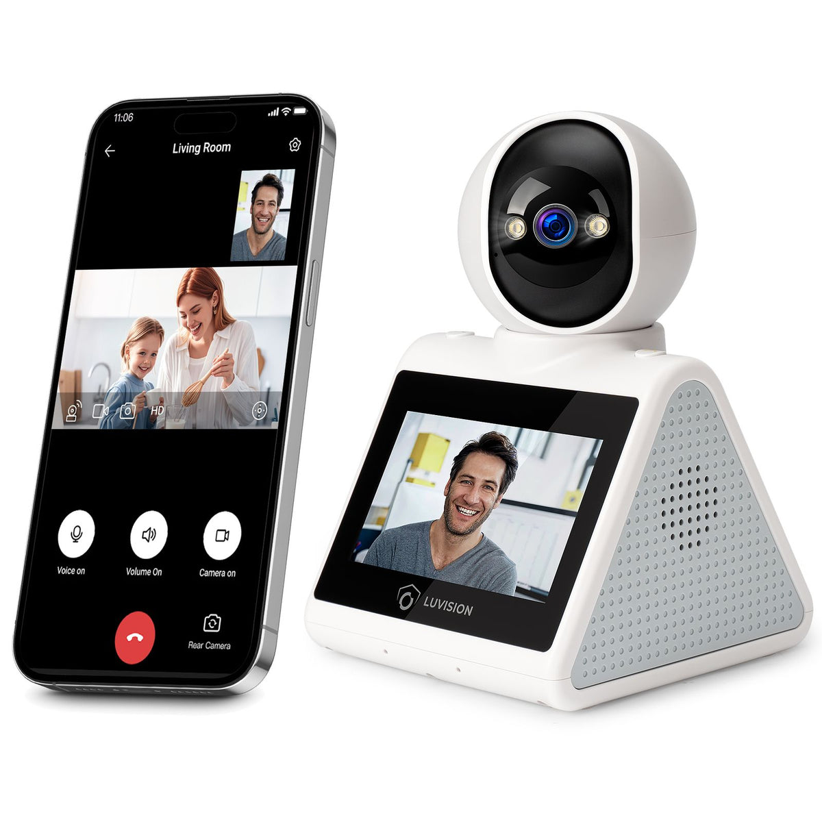 LUVISION PTZ Gegensprechkamera Video Anruf Kamera Telefonkamera WLAN Überwachungskamera Senioren Baby Überwachung Autotracking 4MP