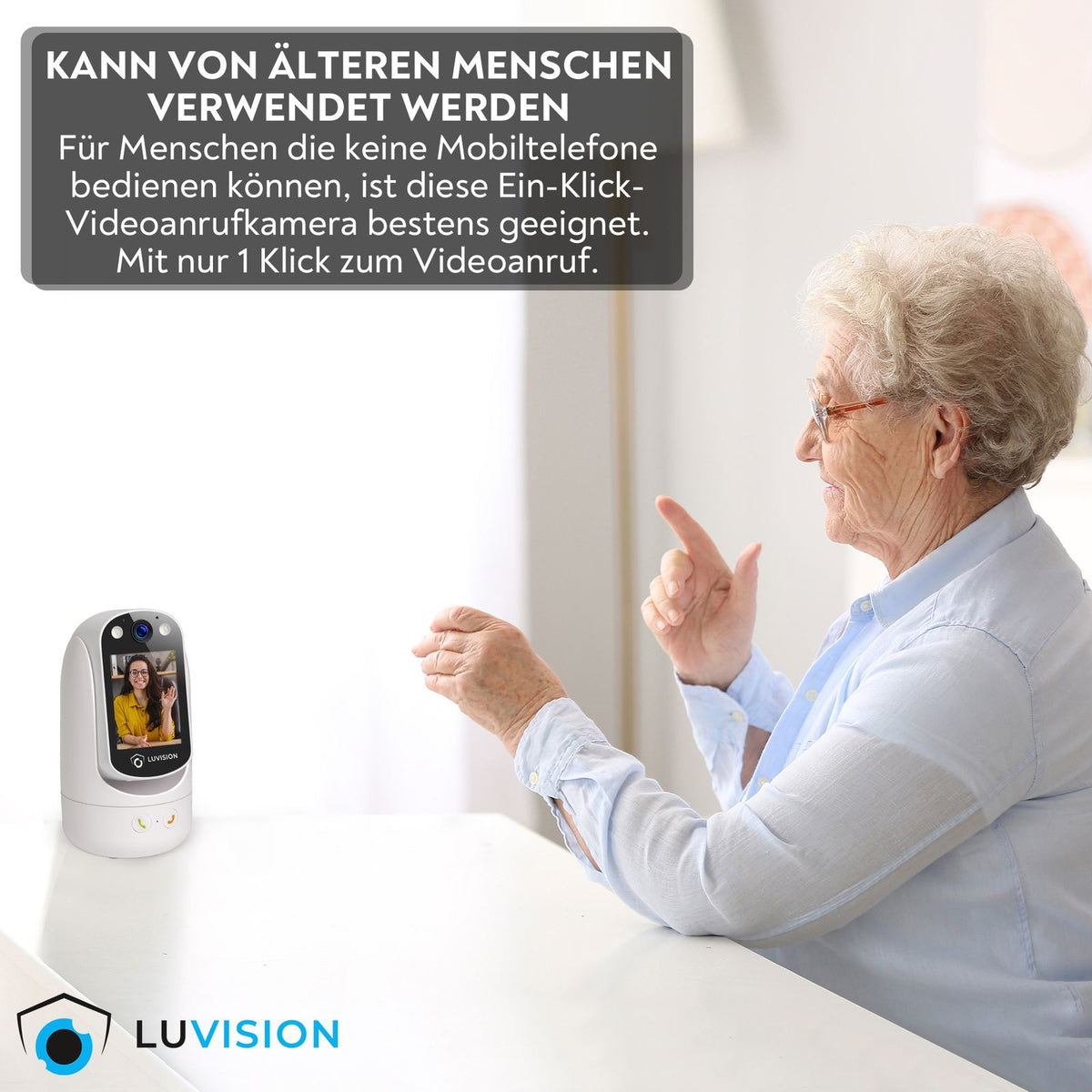 LUVISION 2er Set PTZ Gegensprechkamera Video Anruf Kamera Telefonkamera WLAN Überwachungskamera Senioren Baby Autotracking
