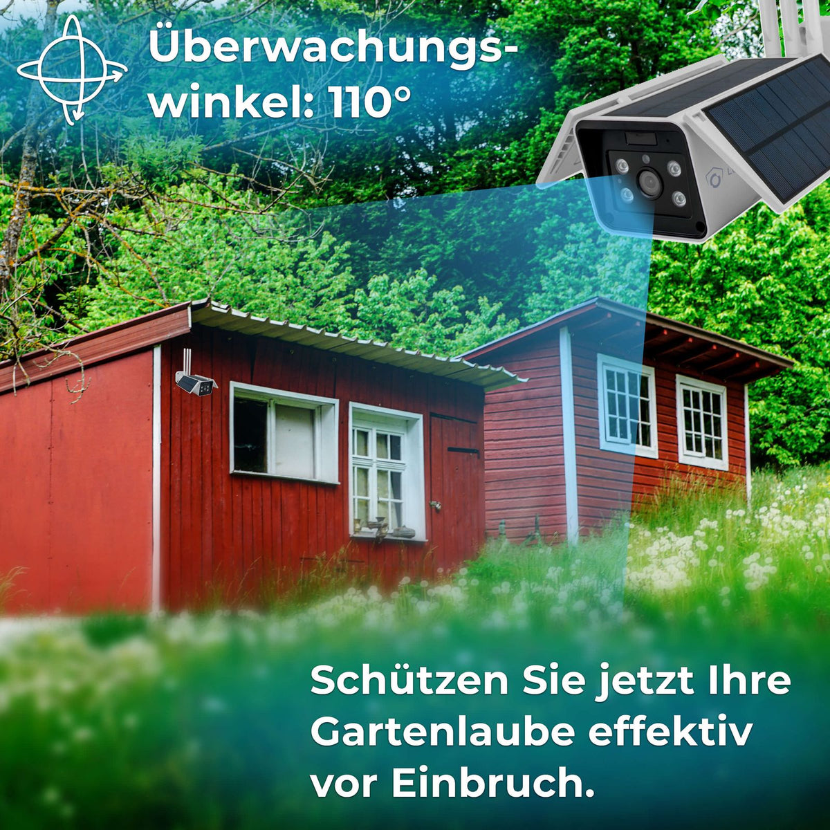 LUVISION WLAN Solar Kamera mit Solarzelle Solarpanel Solarkamera Tuya App Alexa kompatibel