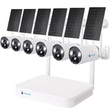 LUVISION Dual WLAN Solar Akku Überwachungssystem 10 Kanal NVR 4MP Überwachungskamera Set Mikrofon