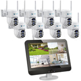 LUVISION Dual WLAN PTZ Überwachungssystem mit 12,5" Monitor,Mikrofon, Sirene, Nachtsicht, KI Bewegungsverfolgung