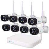 LUVISION WLAN Funk Video Überwachungssystem KI NVR 5MP Nachtsicht Farbe Mikrofon Wifi6