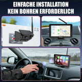 CARMATRIX Solar Rückfahrsystem mit Android Auto und CarPlay Magnet Rückfahrkamera