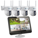 LUVISION Dual WLAN PTZ Überwachungssystem mit 12,5" Monitor,Mikrofon, Sirene, Nachtsicht, KI Bewegungsverfolgung