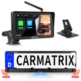 CARMATRIX Solar Rückfahrsystem PDC Einparksensoren mit Android Auto und Apple CarPlay