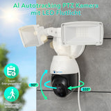 LUVISION LED Floodlight PTZ WiFi Security Camera with Motion Tracking Lamp AI Auto Tracking