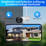 LUVISION WLAN Funk Video Überwachungssystem KI NVR 5MP Nachtsicht Farbe Mikrofon Wifi6
