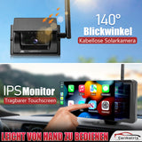 CARMATRIX Solar Rückfahrsystem mit Android Auto und CarPlay Magnet Rückfahrkamera