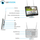 LUVISION Dual WLAN PTZ Überwachungssystem mit 12,5" Monitor,Mikrofon, Sirene, Nachtsicht, KI Bewegungsverfolgung