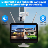 LUVISION Dual WLAN PTZ Überwachungssystem mit 12,5" Monitor,Mikrofon, Sirene, Nachtsicht, KI Bewegungsverfolgung