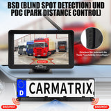 CARMATRIX Solar Rückfahrsystem PDC Einparksensoren mit Android Auto und Apple CarPlay
