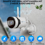 LUVISION WLAN PTZ Überwachungskamera KI Bewegungserkennung 2-Wege Audio