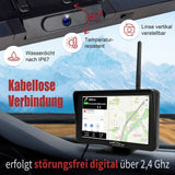 CARMATRIX Solar Rückfahrsystem PDC Einparksensoren mit Android Auto und Apple CarPlay