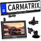 CARMATRIX Wireless Digital Reversing Camera in License Plate Holder with 4.3" Monitor Night Vision LEDs (without Solar)