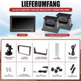 CARMATRIX Solar Reversing System 7" Monitor Magnetic Reversing Camera with Battery for RV, Truck, Van