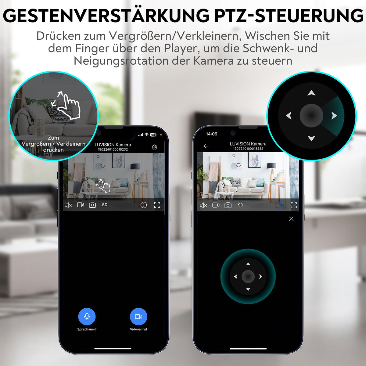 LUVISION 2er Set PTZ Gegensprechkamera Video Anruf Kamera Telefonkamera WLAN Überwachungskamera Senioren Baby Überwachung Autotracking 4MP