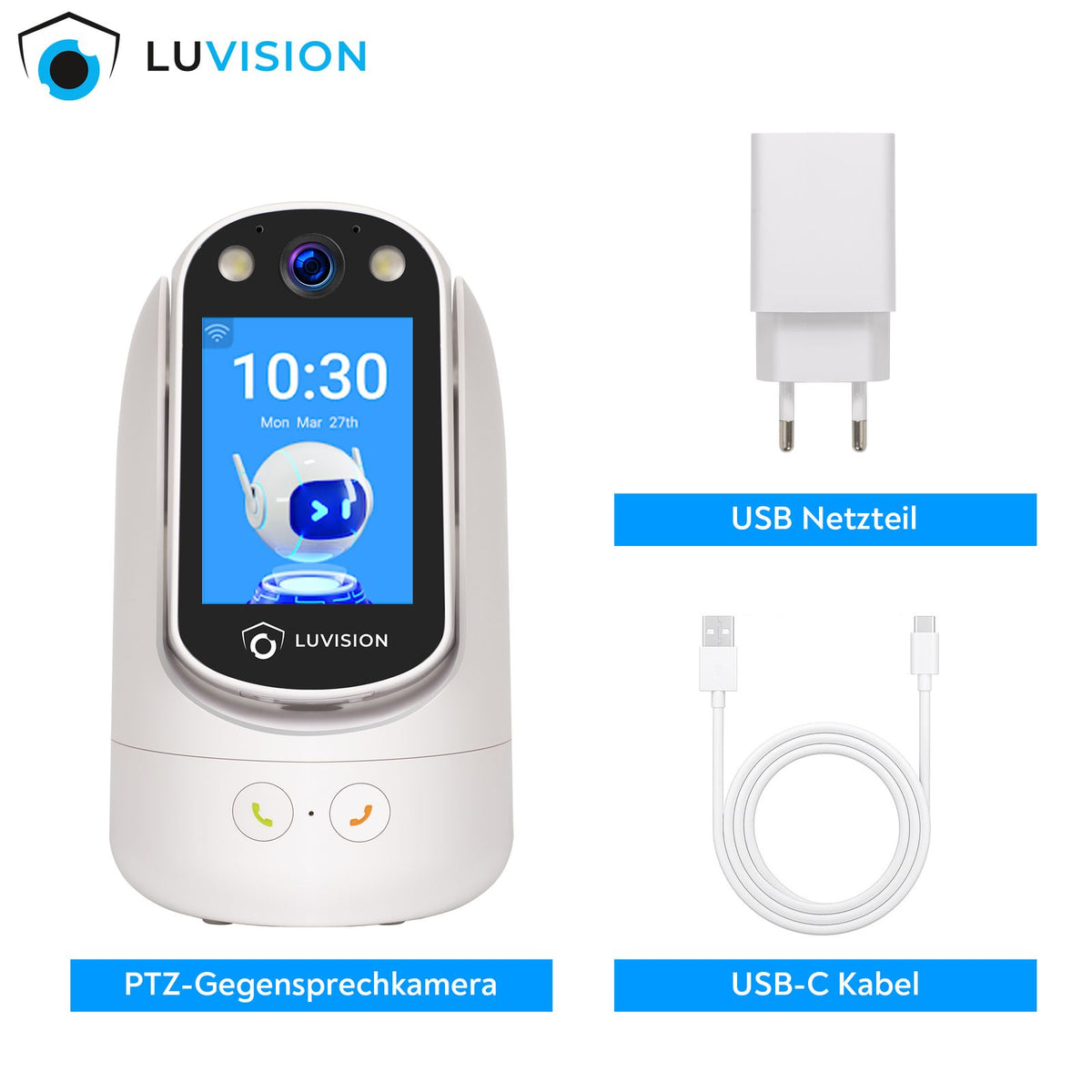 LUVISION PTZ Gegensprechkamera Video Anruf Kamera Telefonkamera WLAN Überwachungskamera Senioren Baby Überwachung Autotracking