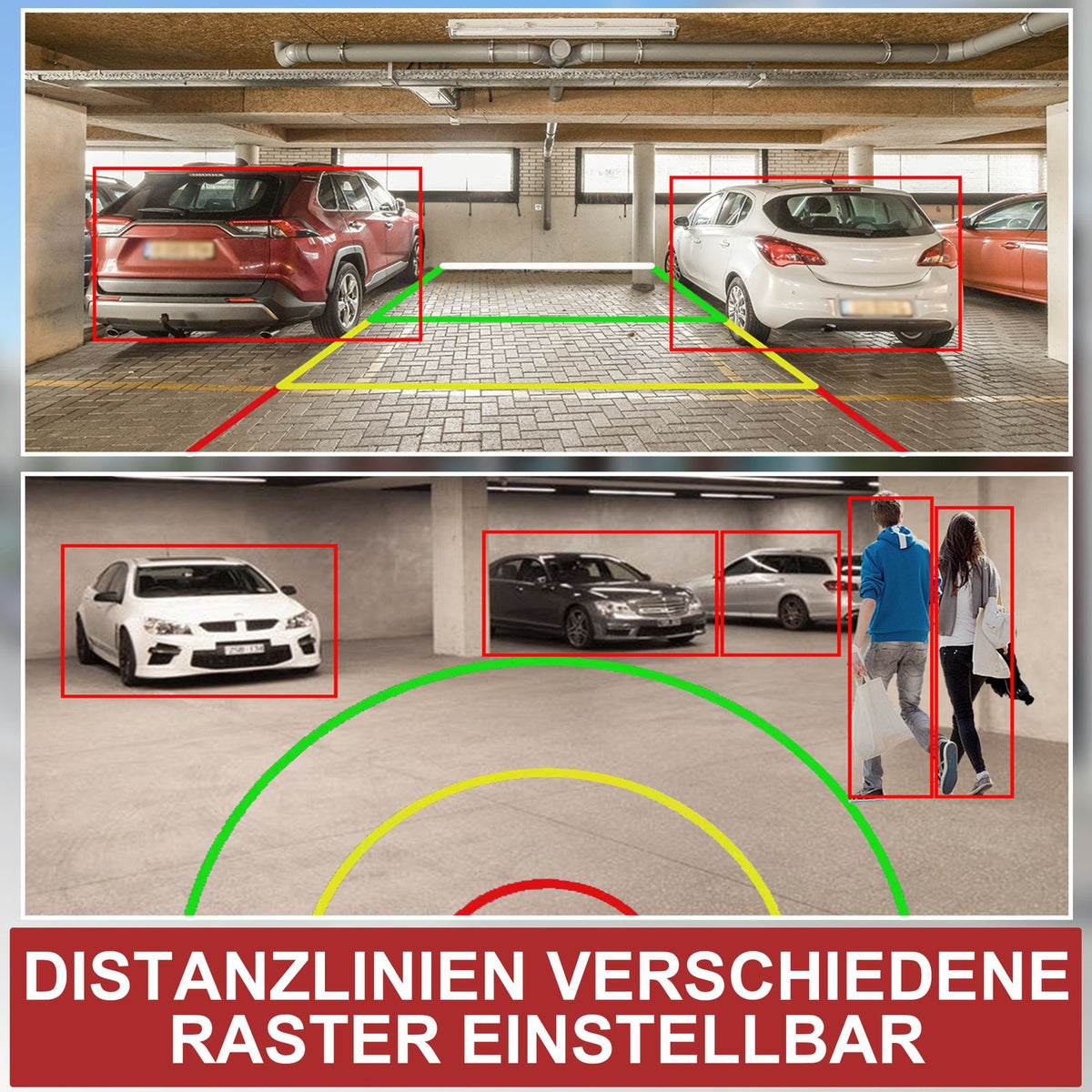 CARMATRIX Funk WLAN Solar Rückfahrkamera mit Magnet KI Personenerkennung mit APP