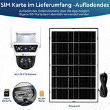 LUVISION 4G / LTE PTZ Solar Überwachungskamera 24/7 Aufzeichnung AOV SIM Karte KI Bewegungsverfolgung