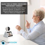 LUVISION 2er Set PTZ Gegensprechkamera Video Anruf Kamera Telefonkamera WLAN Überwachungskamera Senioren Baby Überwachung Autotracking 4MP