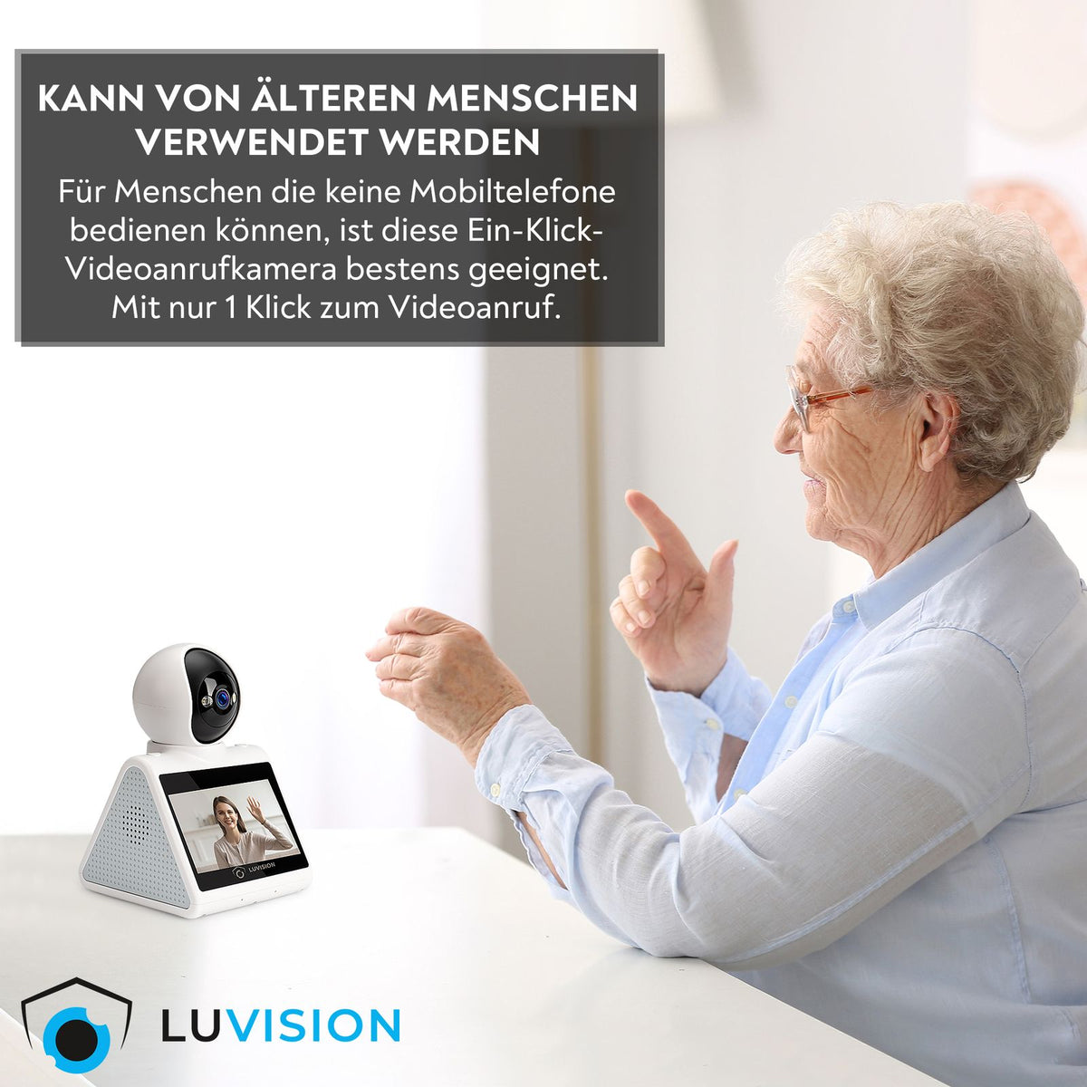 LUVISION PTZ Gegensprechkamera Video Anruf Kamera Telefonkamera WLAN Überwachungskamera Senioren Baby Überwachung Autotracking 4MP