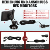 CARMATRIX Solar Funk Rückfahrkamera im Kennzeichen mit Monitor Rückfahrsystem Auto
