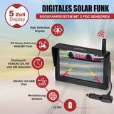 CARMATRIX Solar Reversing System HD Rear View Camera in License Plate with Parking Sensors for Front and Rear