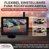 CARMATRIX HD Funk Rückfahrsystem mit 5" Monitor Kennzeichenhalter PDC Einparksensoren