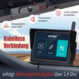 CARMATRIX HD Funk Rückfahrsystem mit 5" Monitor Kennzeichenhalter PDC Einparksensoren