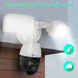 LUVISION LED Flutlicht PTZ WLAN Überwachungskamera mit Bewegungsverfolgung Lampe AI Auto Tracking 230V (Versandrückläufer)