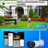 LUVISION WLAN Überwachungskamera KI Bewegungserkennung Mikrofon 5MP