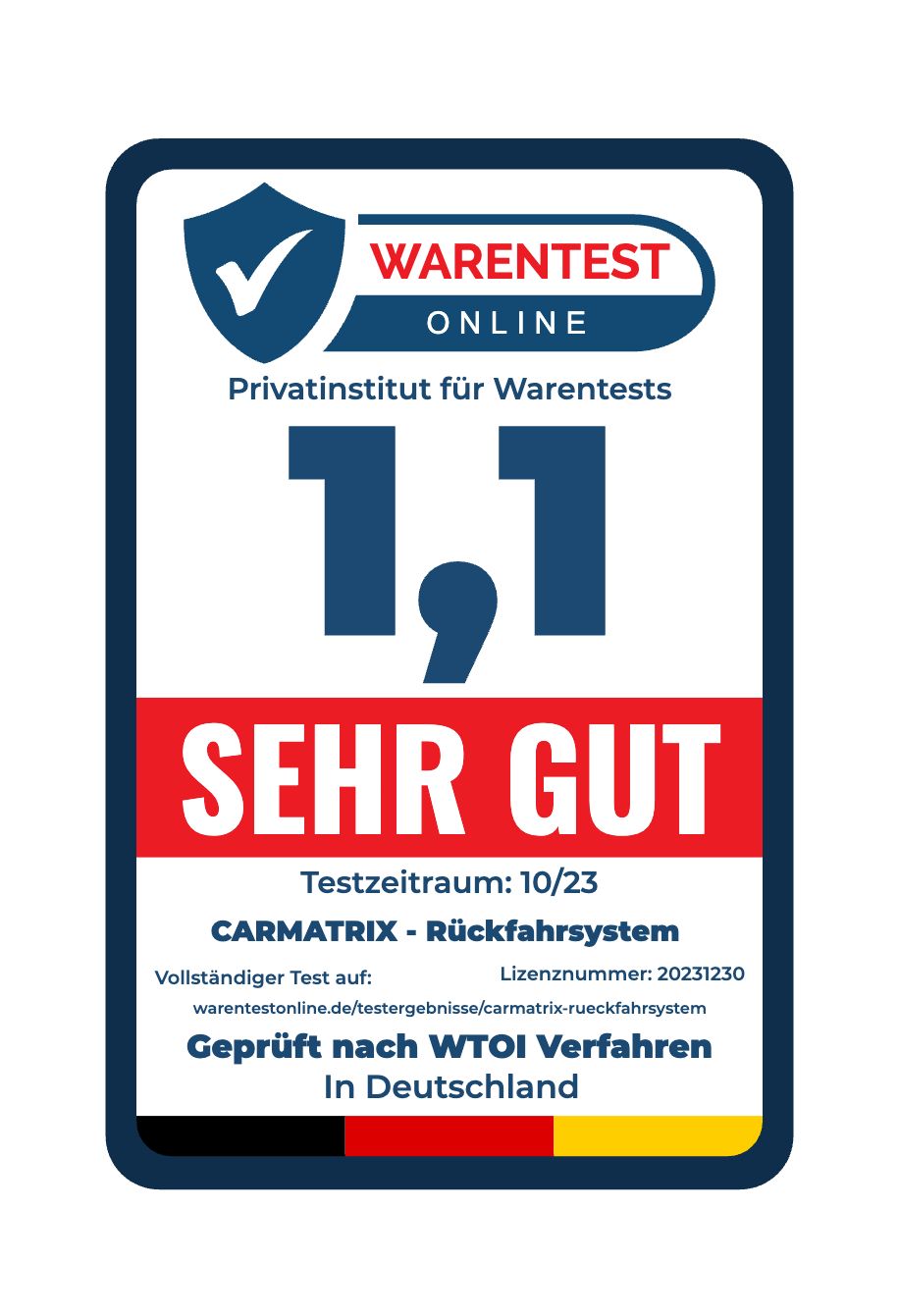 CARMATRIX Solar Funk Rückfahrkamera im Kennzeichen mit Monitor Rückfahrsystem Auto