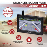 CARMATRIX Solar Funk Rückfahrkamera im Kennzeichen mit Monitor Rückfahrsystem Auto