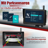CARMATRIX HD Funk Rückfahrsystem mit 5" Monitor Kennzeichenhalter PDC Einparksensoren