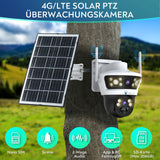 LUVISION 4G / LTE PTZ Solar Überwachungskamera 24/7 Aufzeichnung AOV SIM Karte KI Bewegungsverfolgung