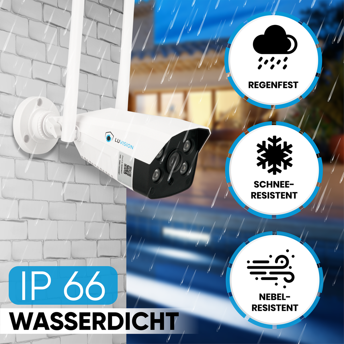 LUVISION 4G / LTE Spotlight 3MP IP Security Camera with SIM Mobile Phone Card Siren Outdoor