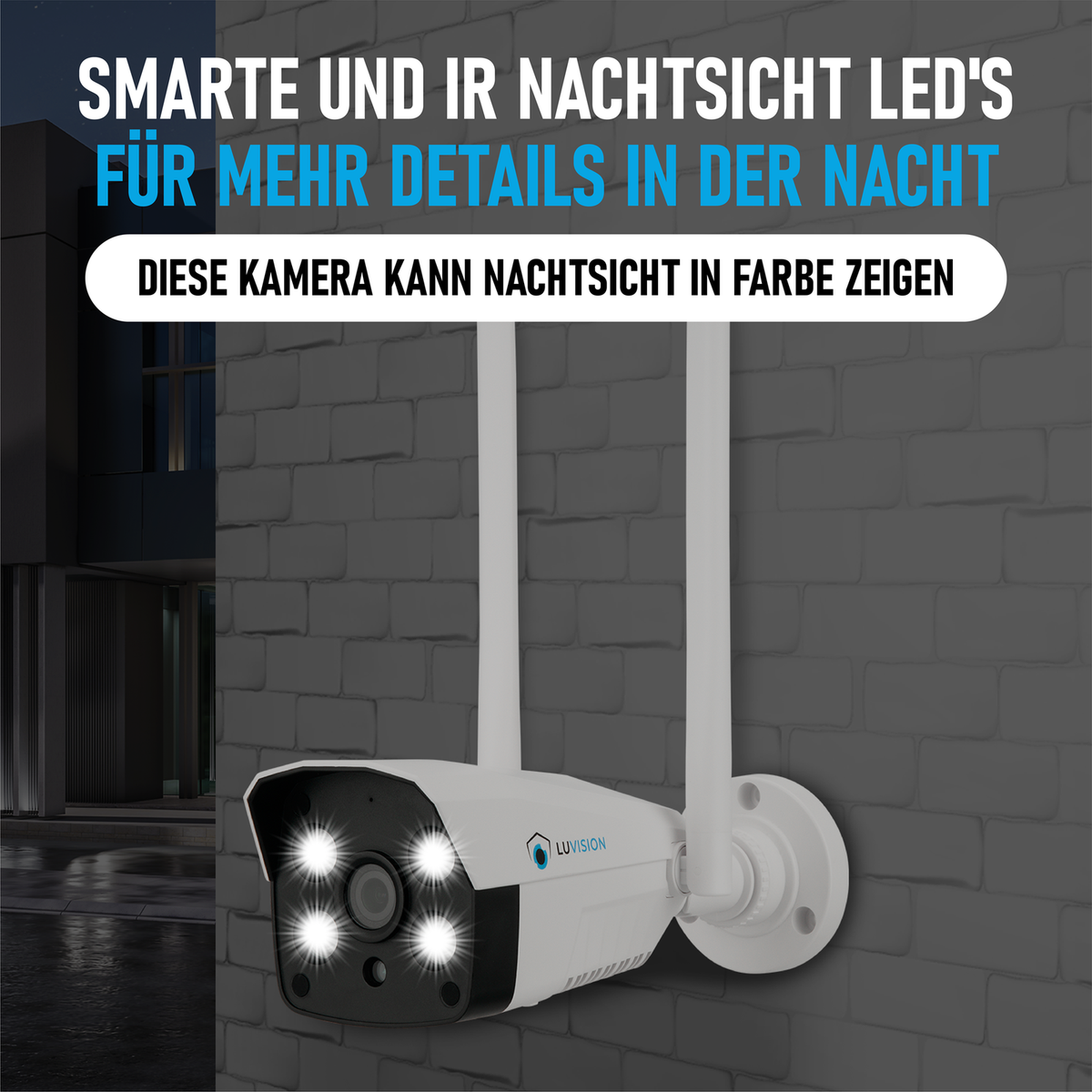 LUVISION 4G / LTE Spotlight 3MP IP Security Camera with SIM Mobile Phone Card Siren Outdoor