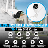 LUVISION 4G / LTE Spotlight 3MP IP Security Camera with SIM Mobile Phone Card Siren Outdoor