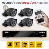 Full HD AHD 4 Kanal P2P Videoüberwachungssystem Komplettsystem Echtzeit 1080p HDMI