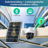 LUVISION 4G / LTE PTZ Solar Überwachungskamera 4MP mit SIM Karte KI Bewegungsverfolgung