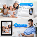 LUVISION 2er Set PTZ Gegensprechkamera Video Anruf Kamera Telefonkamera WLAN Überwachungskamera Senioren Baby Autotracking