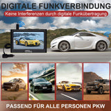 CARMATRIX Funk Rückfahrkamera Digital im Nummernschildhalter mit 4,3" Monitor Nachtsicht LED's (Versandrückläufer)