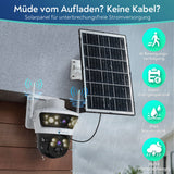 LUVISION 4G / LTE PTZ Solar Überwachungskamera 24/7 Aufzeichnung AOV SIM Karte KI Bewegungsverfolgung