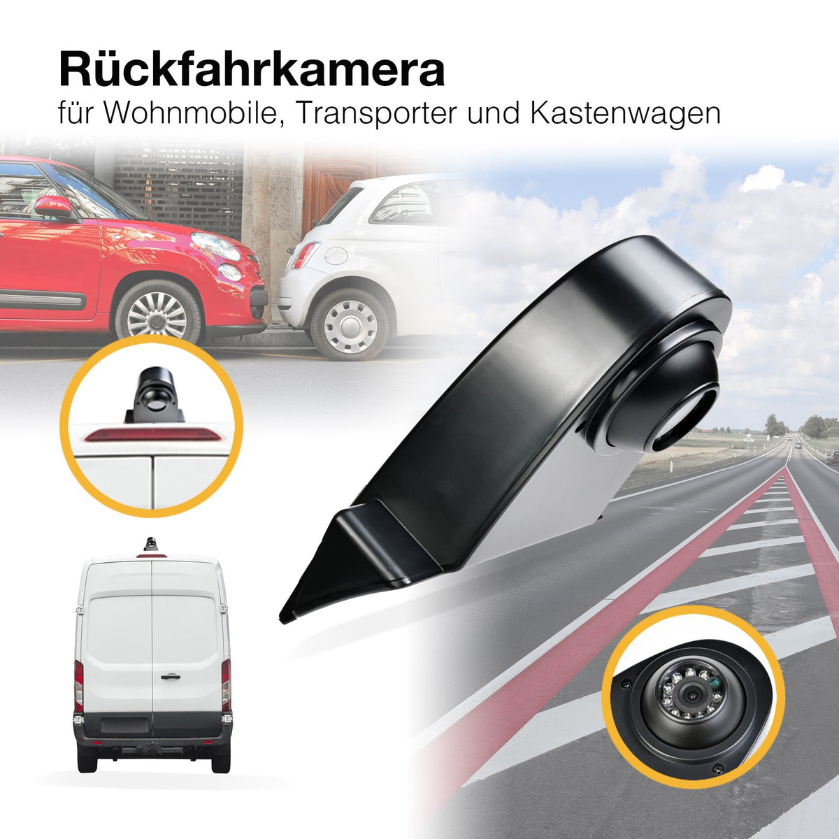 CARMATRIX NTSC CCD Rückfahrkamera für Sprinter, Ducato, T5, Crafter, Transit, Viano, Jumper 170° IR