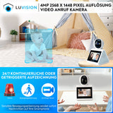 LUVISION 2er Set PTZ Gegensprechkamera Video Anruf Kamera Telefonkamera WLAN Überwachungskamera Senioren Baby Überwachung Autotracking 4MP
