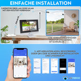 LUVISION Dual WiFi Wireless Camera Set Surveillance System with Monitor Cloud 4 to 8 IP Cameras & App