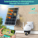 LUVISION 4G / LTE PTZ Solar Überwachungskamera 4MP mit SIM Karte KI Bewegungsverfolgung