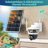 LUVISION 4G / LTE PTZ Solar Überwachungskamera 24/7 Aufzeichnung AOV SIM Karte KI Bewegungsverfolgung