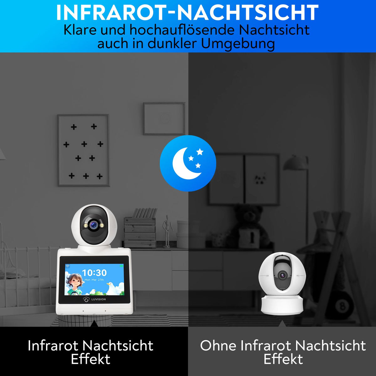 LUVISION 2er Set PTZ Gegensprechkamera Video Anruf Kamera Telefonkamera WLAN Überwachungskamera Senioren Baby Überwachung Autotracking 4MP